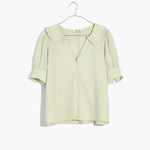 Madewell Linen-Blend Peter Pan Collar Shirt M